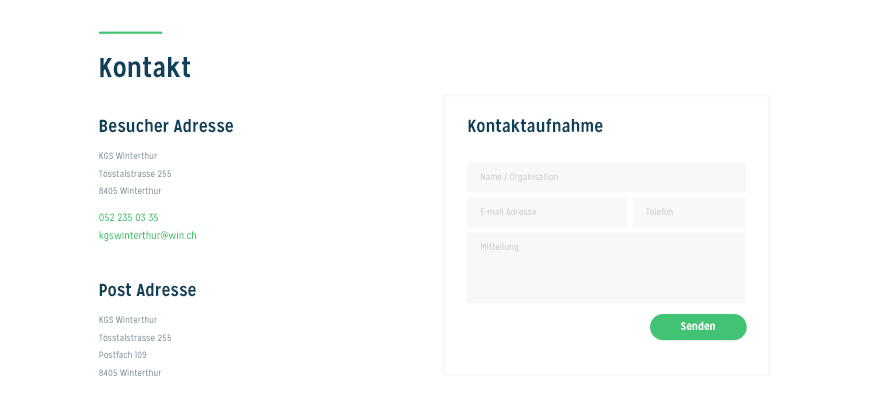 Webdesign KGS Winterthur