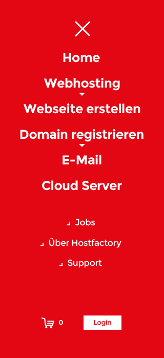 Hostfactory mobile menu